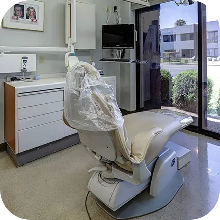 A dental chair in a modern dental clinic
